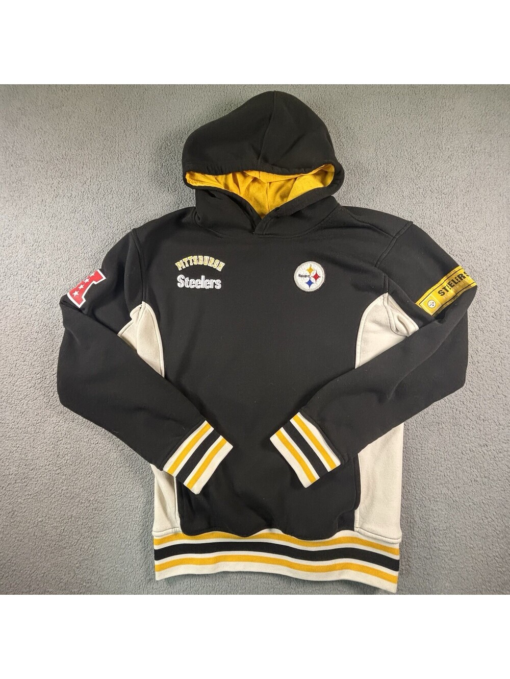 Pittsburgh Steelers Hoodie Ultra Game NFL Pullover Sweatshirt Mens Small Black